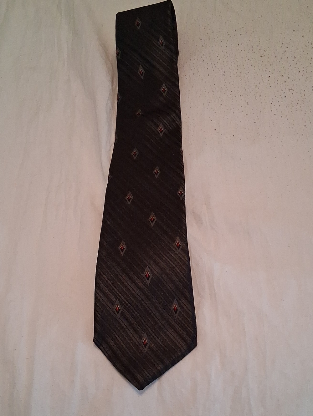 Vintage Don Loper Black Silk Patterned Men's Tie. 100% Silk